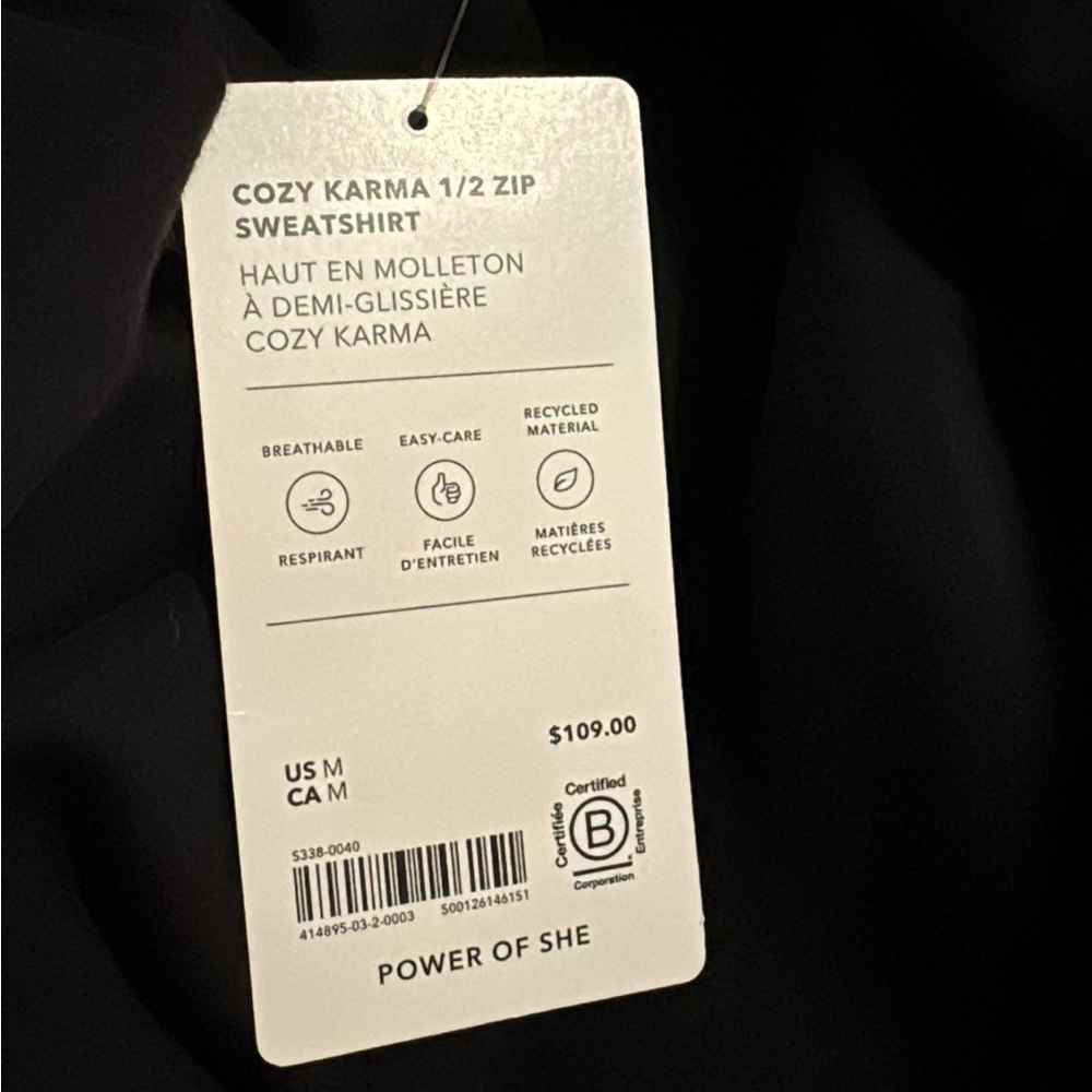 Athleta Cozy Karma 1/2 Zip Sweatshirt // Black - Picture 11 of 14
